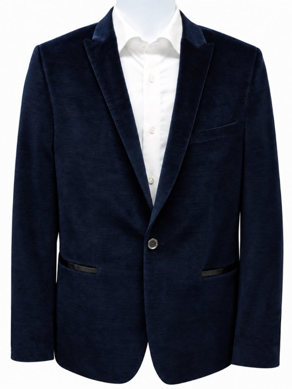 Calvin Klein Mens Navy Blue Dinner Jacket Blazer Velveteen Size M Slim Fit 38-40